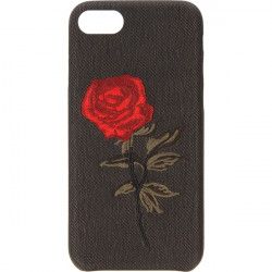HAFT RÓŻA ETUI NA TELEFON IPHONE 7 4.7'' A1586 /A1688 CZARNY