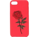 HAFT RÓŻA ETUI NA TELEFON IPHONE 7 4.7'' A1586 /A1688 CZERWONY