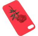 HAFT RÓŻA ETUI NA TELEFON IPHONE 7 4.7'' A1586 /A1688 CZERWONY