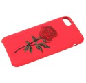 HAFT RÓŻA ETUI NA TELEFON IPHONE 7 4.7'' A1586 /A1688 CZERWONY