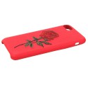 HAFT RÓŻA ETUI NA TELEFON IPHONE 7 4.7'' A1586 /A1688 CZERWONY