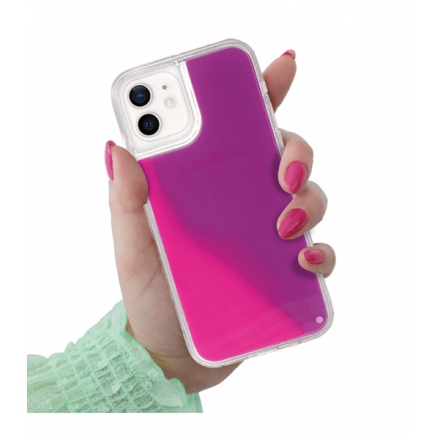 ETUI LIQUID NEON NA TELEFON APPLE IPHONE 12 / 12 PRO RÓŻOWY