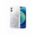 ETUI LIQUID SPARKLE NA TELEFON APPLE IPHONE 12 / 12 PRO SREBRNY