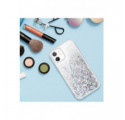 ETUI LIQUID SPARKLE NA TELEFON APPLE IPHONE 12 / 12 PRO SREBRNY