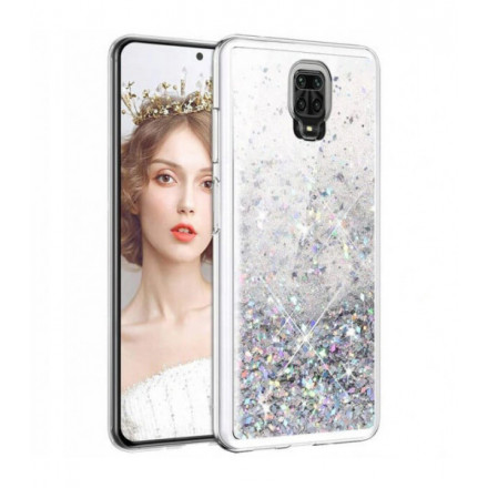 ETUI LIQUID SPARKLE NA TELEFON XIAOMI REDMI NOTE 9 SREBRNY