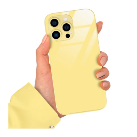 ETUI YELLOW CASE GLASS APPLE IPHONE 14 PRO MAX ST_COL105
