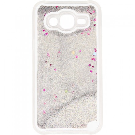 ETUI GUMA LIQUID SAMSUNG GALAXY J5 J500 SREBRNY