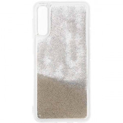 ETUI GUMA LIQUID PEARL NA TELEFON SAMSUNG A50 SREBRNY