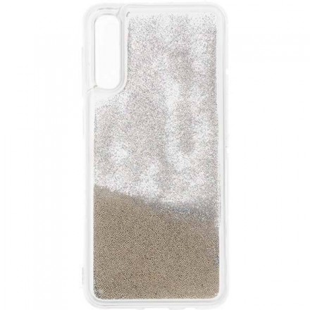 ETUI GUMA LIQUID PEARL NA TELEFON SAMSUNG A50 SREBRNY