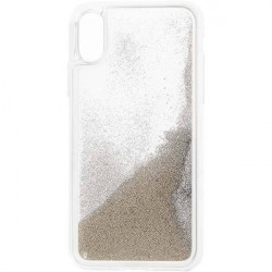 ETUI GUMA LIQUID PEARL NA TELEFON IPHONE X/XS SREBRNY