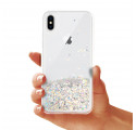 ETUI LIQUID SPARKLE NA TELEFON IPHONE X/XS SREBRNY