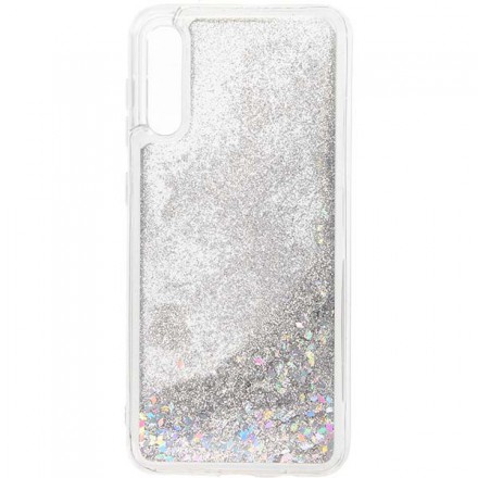 ETUI LIQUID SPARKLE NA TELEFON SAMSUNG GALAXY A50 SREBRNY