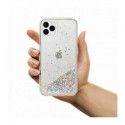 ETUI LIQUID SPARKLE NA TELEFON IPHONE 11 PRO MAX SREBRNY