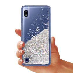 ETUI LIQUID SPARKLE NA TELEFON SAMSUNG GALAXY A10 SREBRNY