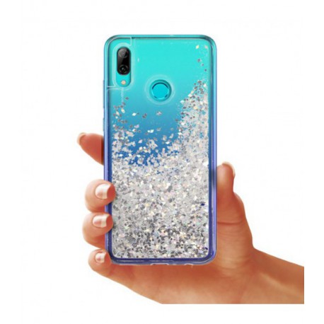 ETUI LIQUID SPARKLE NA TELEFON HUAWEI P SMART 2019 SREBRNY