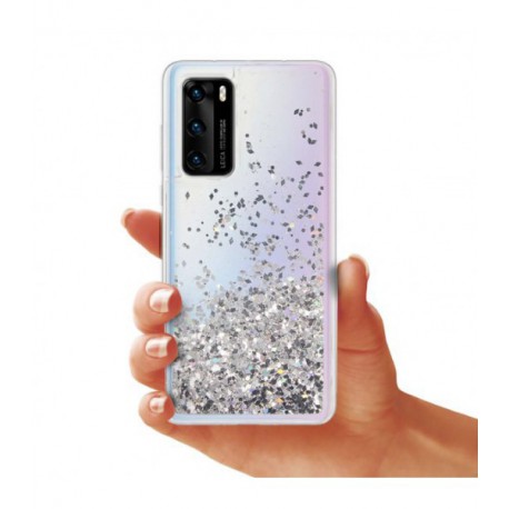 ETUI LIQUID SPARKLE NA TELEFON HUAWEI P40 SREBRNY