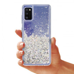 ETUI LIQUID SPARKLE NA TELEFON SAMSUNG GALAXY A41 SREBRNY