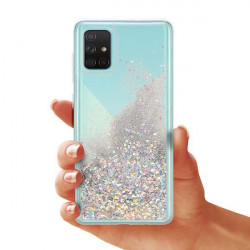 ETUI LIQUID SPARKLE NA TELEFON SAMSUNG GALAXY A71 SREBRNY