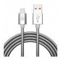 KABEL USB METAL IPHONE SREBRNY