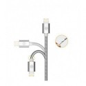 KABEL USB METAL IPHONE SREBRNY