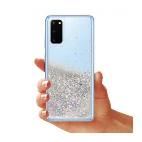 ETUI LIQUID SPARKLE NA TELEFON SAMSUNG GALAXY S20 SREBRNY