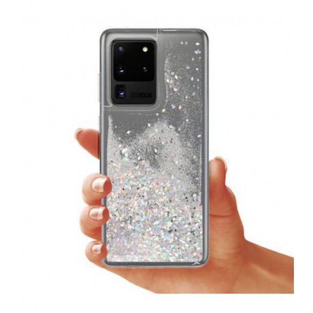 ETUI LIQUID SPARKLE NA TELEFON SAMSUNG GALAXY S20 ULTRA SREBRNY